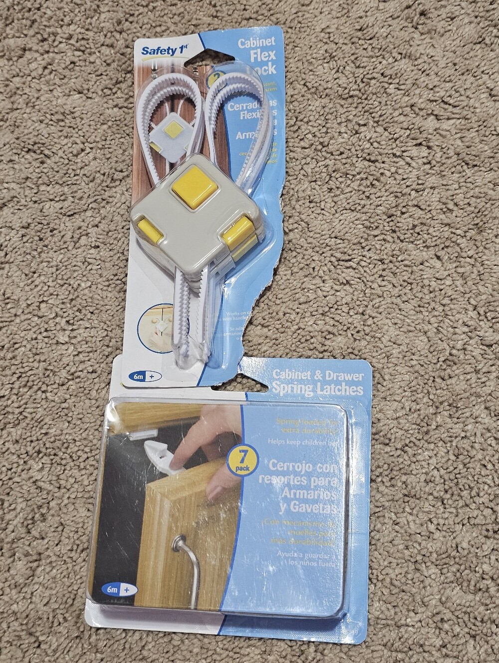 New! Safety 1st Cabinet Flex Lock and Cabinet & Drawer Spring Latches 7 Pack